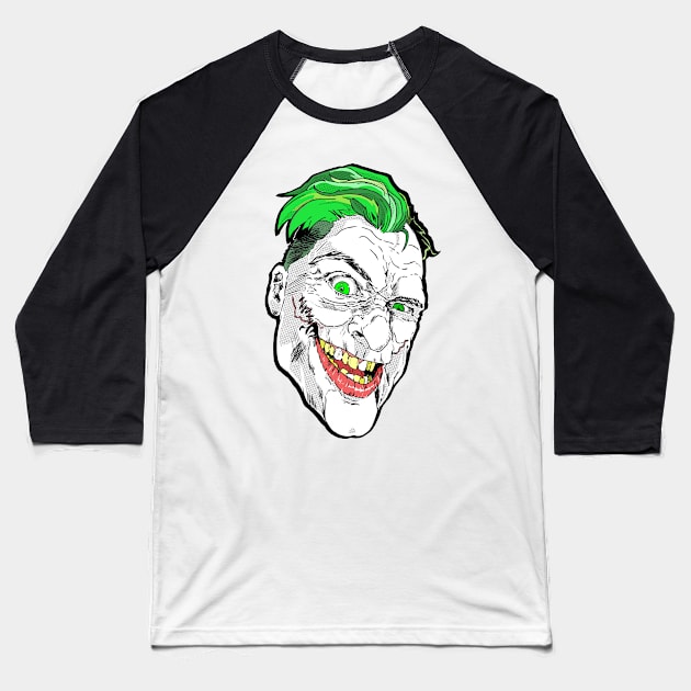 Clown Prince Of Crime Baseball T-Shirt by BarnesComicArt